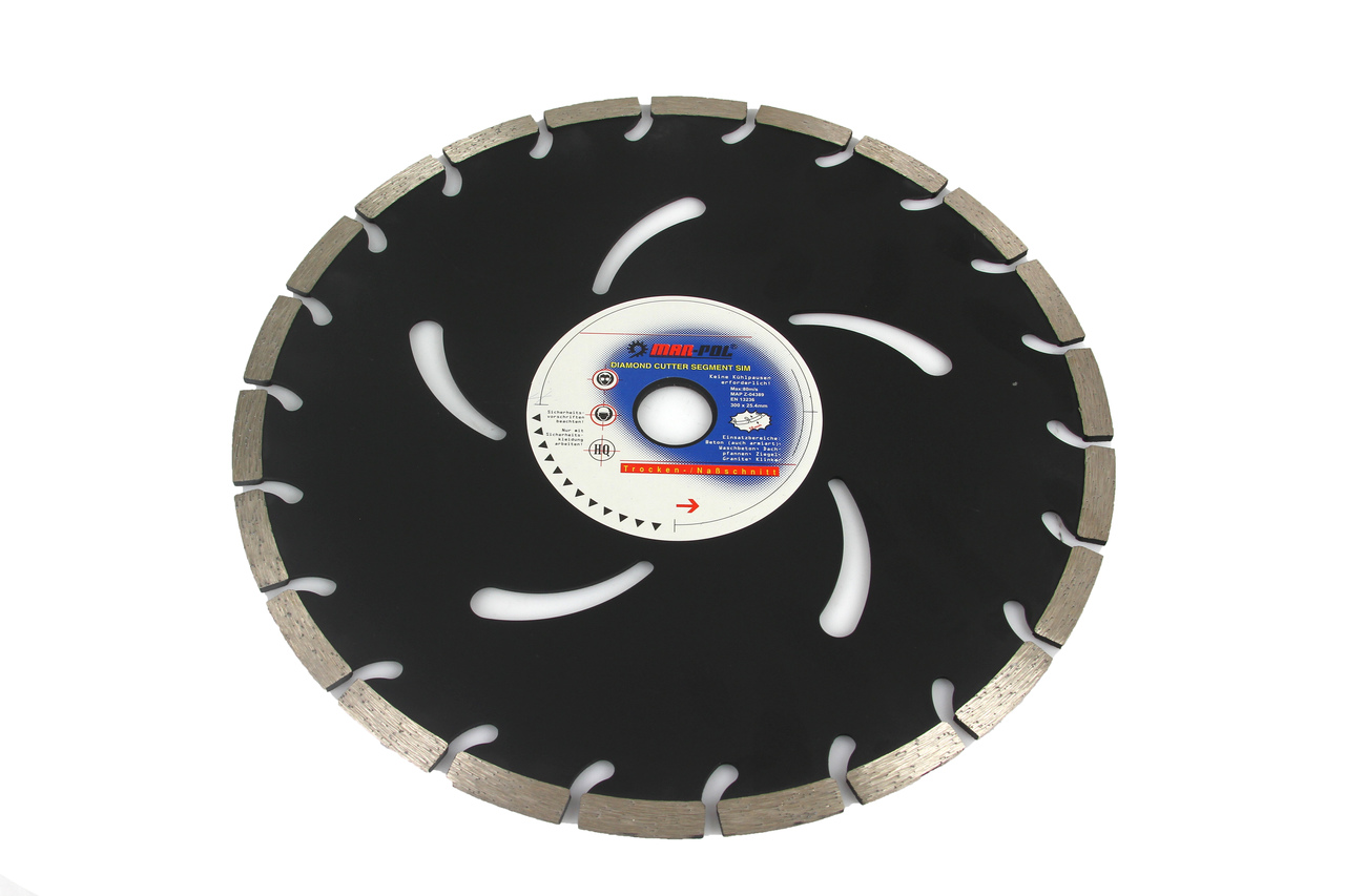 Gyémánt vágótárcsa 300 x 25,4 mm, 10 mm szegmens – betonhoz, téglához, térkőhöz - M08737