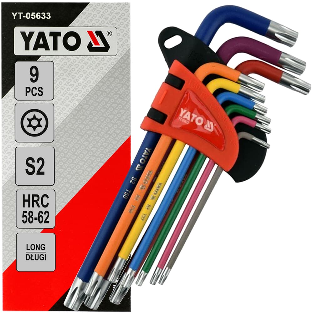 Yato Hosszú Torx kulcs készlet 9 részes S2 (T10 - T50)  - YT-05633