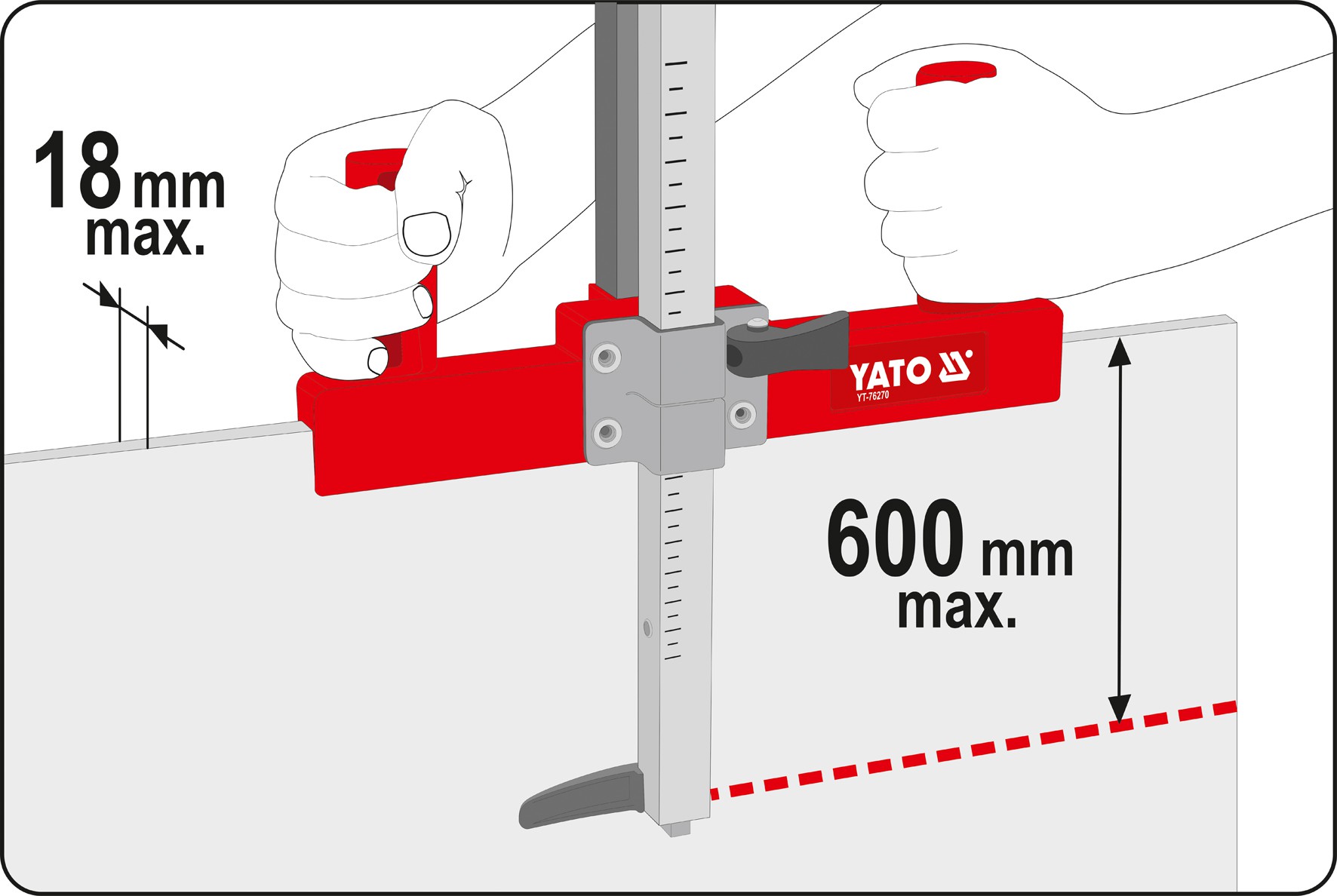 Yato gipszkarton vágó 600 mm – Professzionális vágószerszám hosszú, egyenes vágásokhoz - YT-76270 