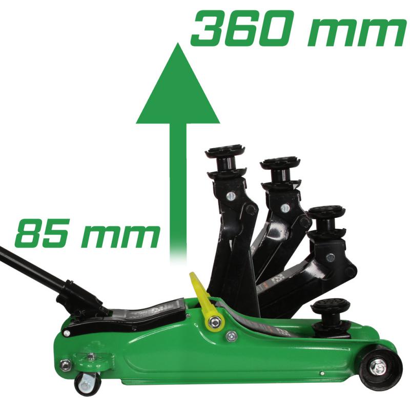 Alacsony profilú hidraulikus krokodil emelő 2,5T 85-360mm -M80242