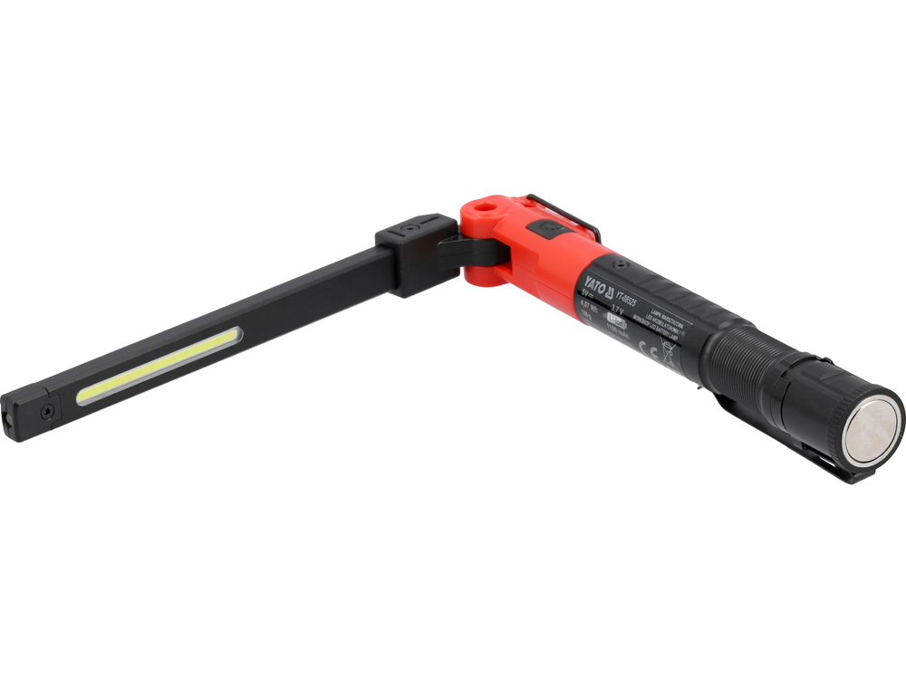 YATO Akkumulátoros LED szerelőlámpa 350 lm – Összecsukható, 4 világítási mód, mágneses talp - YT-08525