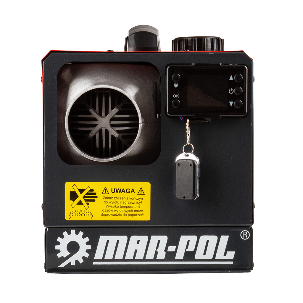 Mar-Pol zárt égésterű gázolajos hőlégfúvó, állófűtés 12 kW, távirányítóval - M80951
