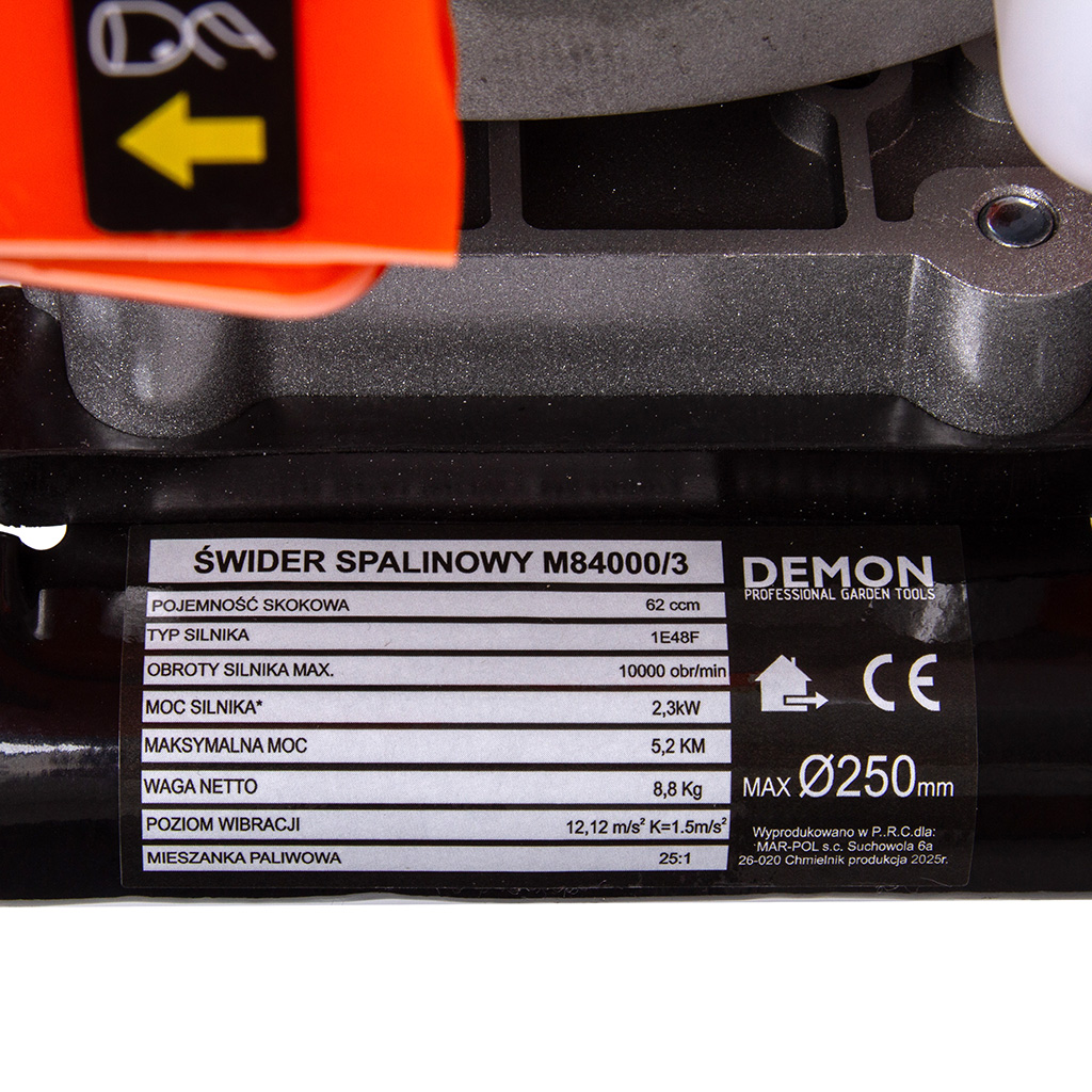 Benzines talajfúró gép 3 db fúrófejjel kerti és építési munkákhoz - M84000/3