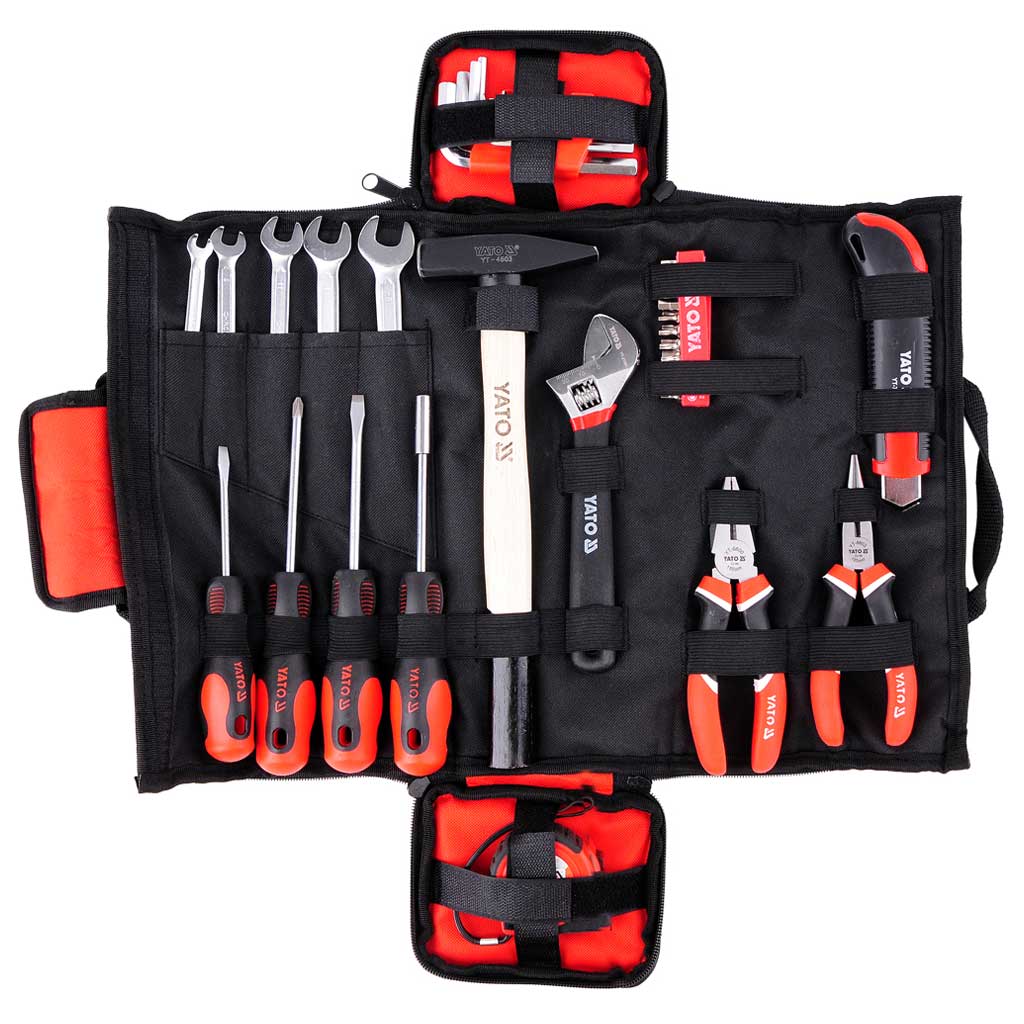 Yato Szerszámkészlet 44 db-os  – 1/4” dugókulcs készlet racsnis hajtókarral, szerszámos táskában - YT-39280